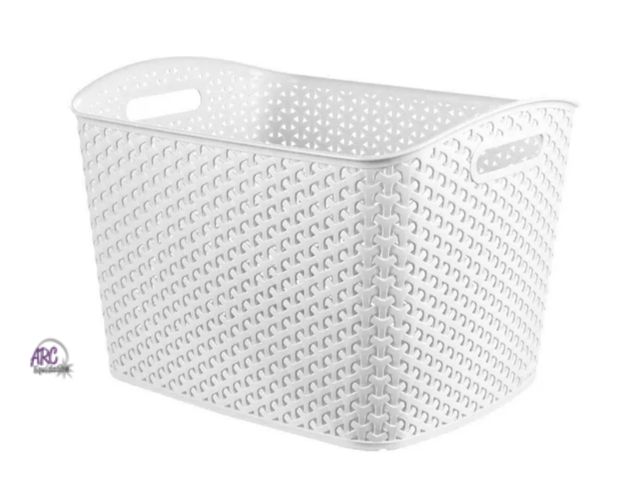 Lot 56-521726 - NEW-Y-Weave curved laundry basket-white