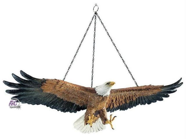 Lot 56-589398 - NEW-Design Toscano Flight of Freedom Hanging Eagle Sculpture