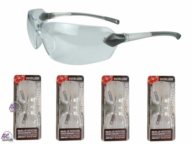 Lot 56-566398 - NEW-SET OF 4 Radians Overlook Shooting Glasses, Eye Protection ANSI Z87.1, Clear Lens, Flexible, Lig...