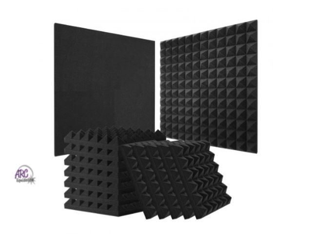 Lot 56-596823 - NEW-SEALED-VEVOR Acoustic Foam Panels, 24 Pack 12 x 12 x 2 inches, Pyramid Soundproof Wall Panels,Fi...