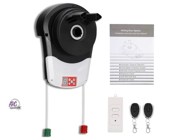 Lot 56-637451 - New  - Automatic Roller Door Opener, Roll Up Garage Door Opener 800N with 3 Remotes &amp; Secure Enc...