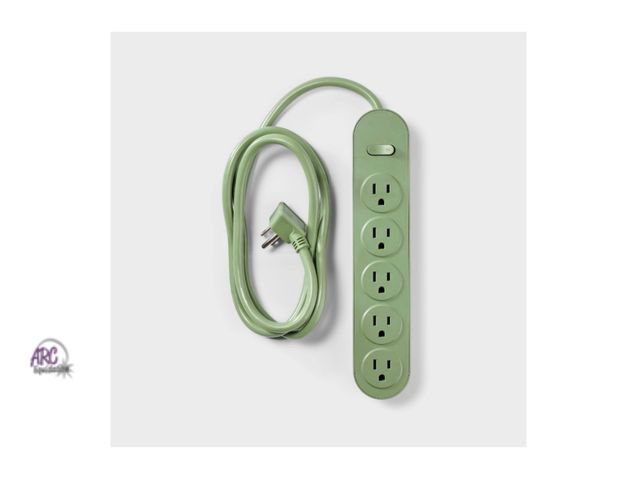 Lot 56-153312 - New heyday 6' 5-Outlet Power Strip Extension Cord, Green