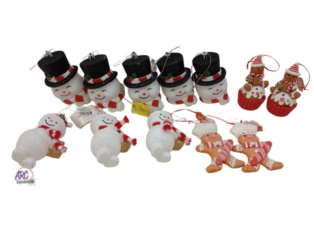 Lot 56-746530 - New lot of 12 Christmas ornaments. 4" tall