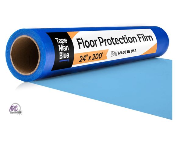 Lot 56-314840 - New, Floor Protection Film, 24 inch x 200' roll, Made in USA, Blue Self Adhesive Floor Protector for...