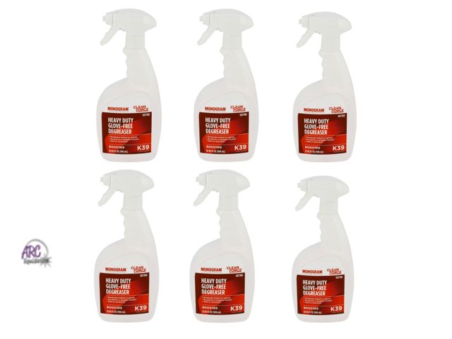 Lot 56-503348 - NEW IN BOX-6 count Monogram clean force Heavy Duty glove-free degreaser-safe on aluminum-32 fl oz pe...