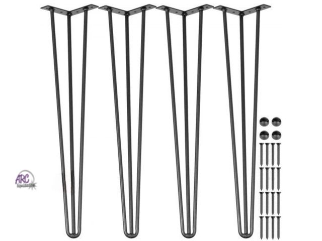 Lot 56-594298 - NEW-VEVOR Hairpin Table Legs 28" Black Set of 4 Desk Legs 880lbs Load Capacity (Each 220lbs) Hairpin...