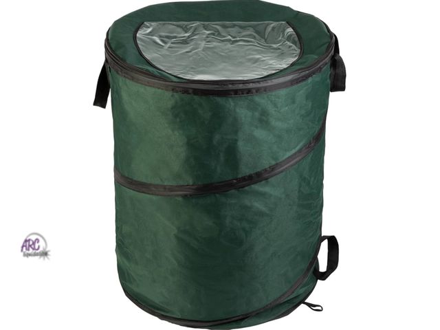 Lot 56-266998 - NEW OPEN BOX Wakeman Outdoor Trash Can - 46-Gallon Collapsible Garbage Can (3 STAKES NOT INCLUDED) -...