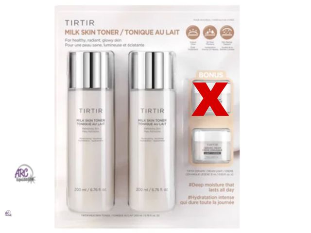 Lot 56-331317 - New TIRTIR Milk Skin Toner and Ceramic Cream Light, 2 x 200 mL + 1 x 15 mL Retail $58 Deeply Hydrati...