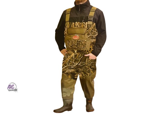 Lot 56-768251 - New waterfowl mossy oak shadow grass habitat camo breathable bootfoot wader 600 gram size 13