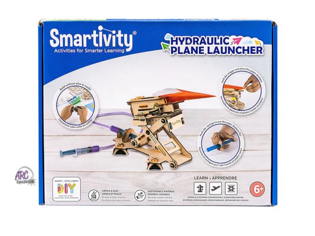 Lot 56-628530 - New, sealed Smartivity Hydraulic Plane Launcher Wooden Model Engineering STEM Learning Toy for Kids ...