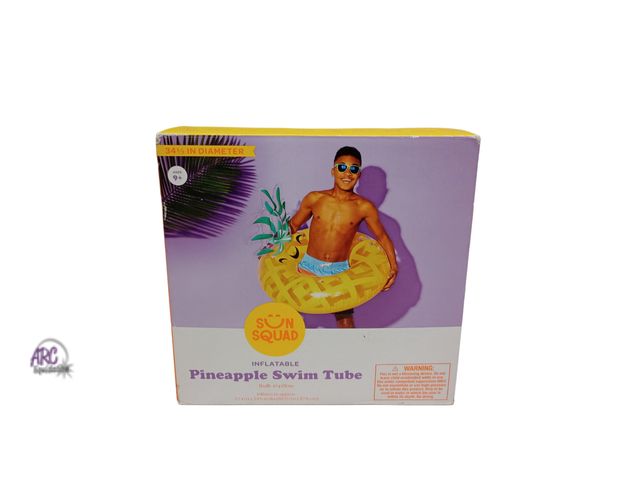 Lot 56-438860 - New in Box -  34 1/2” Diameter - SUN SQUAD PINEAPPLE Inflatable Swim Tube