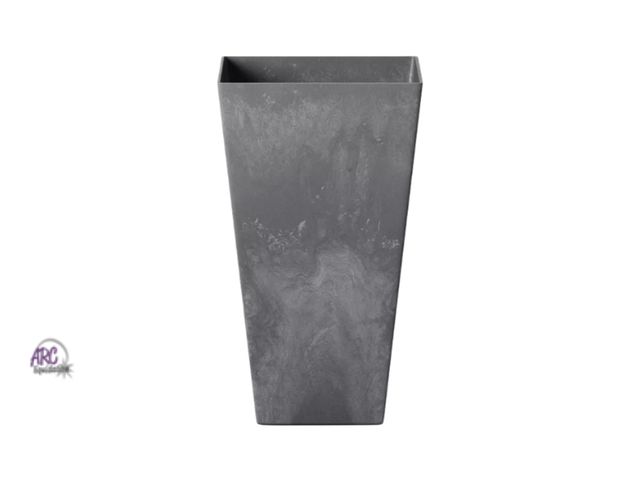 Lot 56-314615 - New,Square Composite Indoor Outdoor Planter Pot Charcoal Gray 21" Tall - Threshold