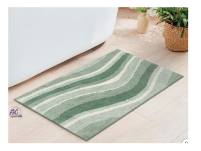 Lot 56-464361 - New -  Green - 24" x 36" - Mineral Springs Swirl Bath Rug