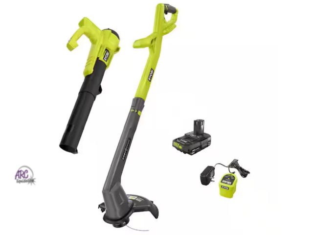 Lot 56-609360 - New In Box - ONE+ 18V Cordless String Trimmer/Edger and Blower/Sweeper Combo Kit (2-Tools) with 2.0 ...
