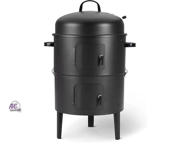 Lot 56-750450 - New in box.  16 inch Vertical Charcoal Outdoor Smoker, BBQ Grill, with Built-in Thermometer, 2-Layer...