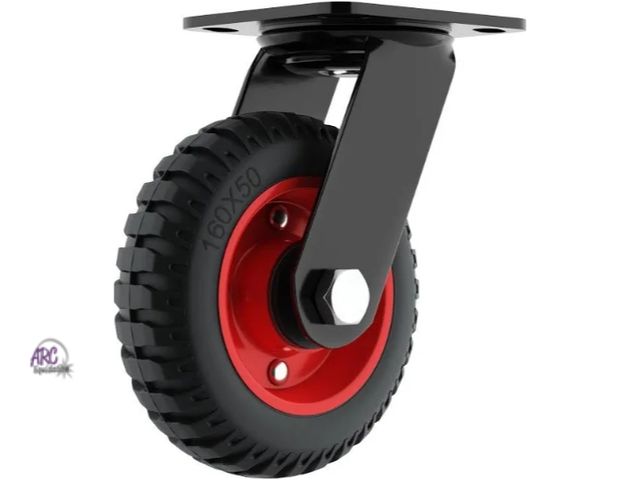 Lot 56-522440 - NEW-SET OF 4-6 INCH METAL CASTERS-rubber wheels