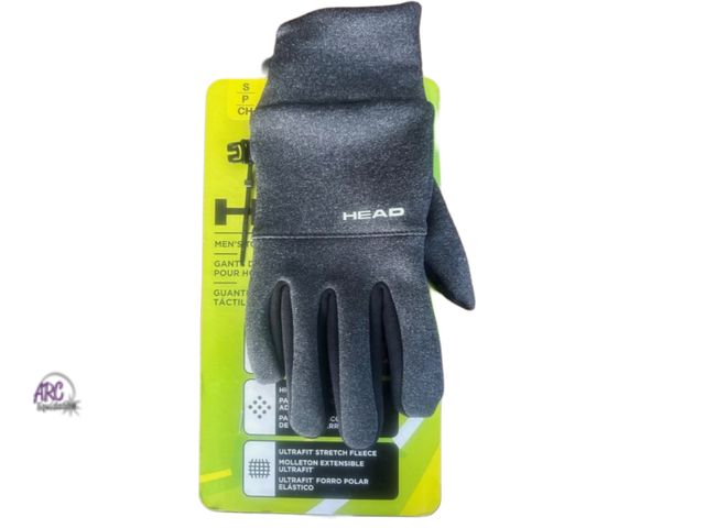 Lot 56-315340 - New men’s size Small, HEAD Men’s  Touchscreen Running Gloves. Gray.