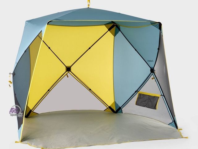 Lot 56-864416 - New - Embark Pop Up Sun Shelter - Yellow/Blue