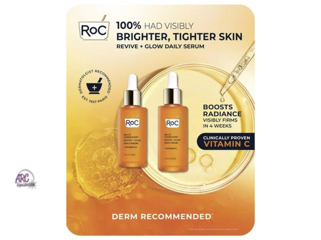 Lot 56-149150 - New Opened Package (2 Pack) RoC Revive + Glow Daily Facial Serum Clinically proven Vitamin C (1.0 fl...