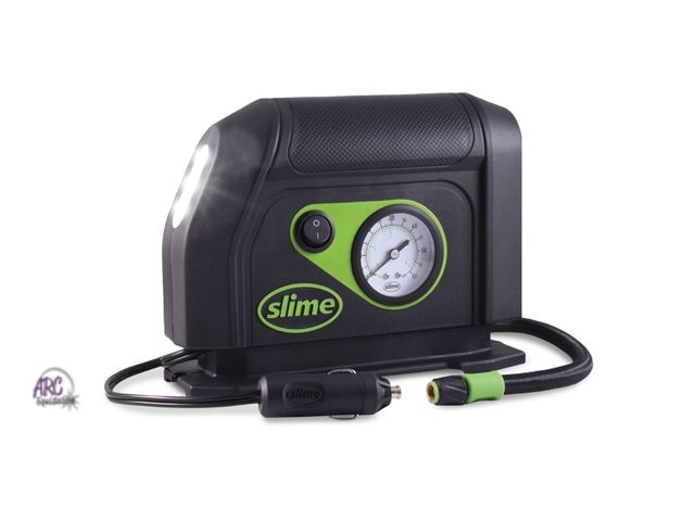Lot 56-279912 - NEW Slime 12V Tire Inflator with Dial: Portable Automotive Car Accessory, Black, 1 Year Warranty