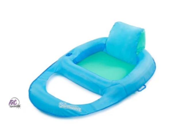Lot 56-522617 - NEW-SwimWays 56-in x 38-in 1 -Seat Blue Inflatable lounger
