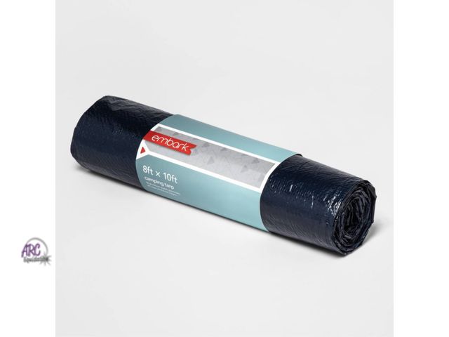 Lot 56-278527 - NEW Campside Tarp Dark Blue - Embark 8x10 feet 14 aluminum grommets