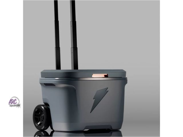 Lot 56-725628 - New Gatorade 50qt Ice Rolling Cooler - Gray: HDPE Body, 75 Can Capacity Retail $200