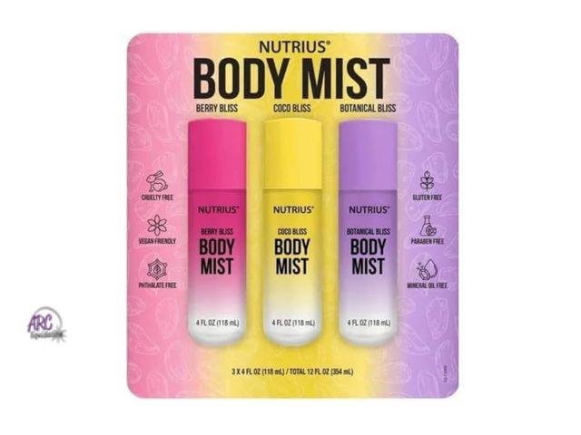 Lot 56-166714 - New Body Mist Set, Berry Bliss, Coco Bliss, Botanical Bliss, 4 fl oz Each, Vegan, Cruelty Free, Para...