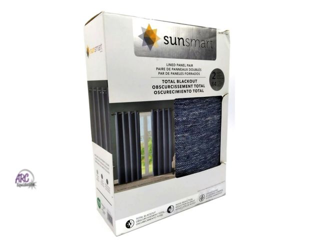 Lot 56-129061 - New SunSmart Total Blackout Lined Panel Pair with Grommets, Indigo Blue