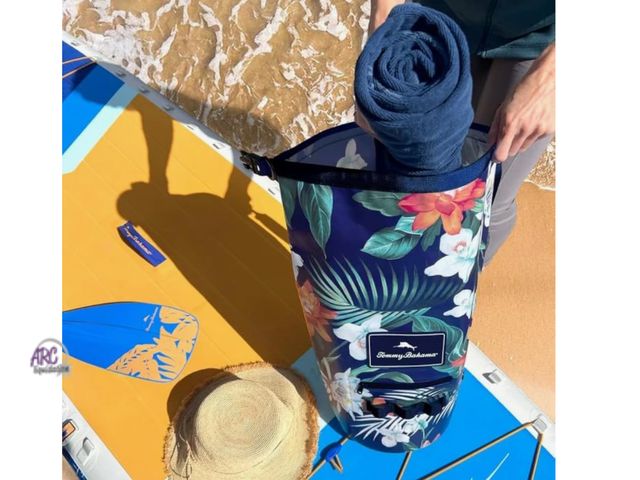Lot 56-364164 - New out of package Tommy Bahama 20L Waterproof Dry Bag, Roll-Top (Dark Floral)