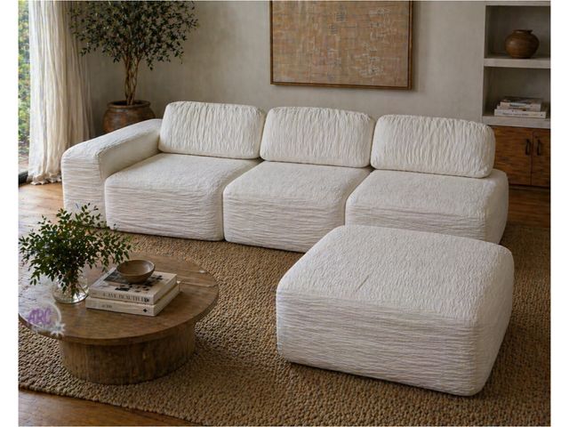 Lot 56-757650 - NEW Modular Boneless Couch Sectional with Ottoman – Soft, Modern, Expandable Comfort. 74" x 40" x 14...