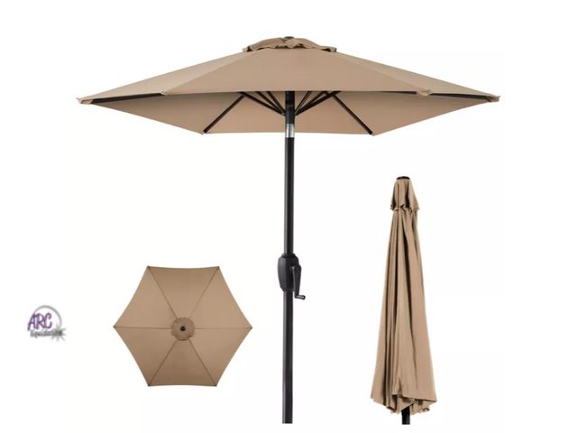 Lot 56-509134 - NEW- outdoor patio umbrella-tan-57.9" x 5.7" x 5.7"
