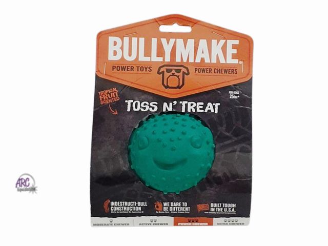 Lot 56-215360 - New - BULLYMAKE Toss N' Treat Pufferfish Tough &amp; Tumble Treat Dispenser Dog Toy, 25+ Dogs, Teal ...