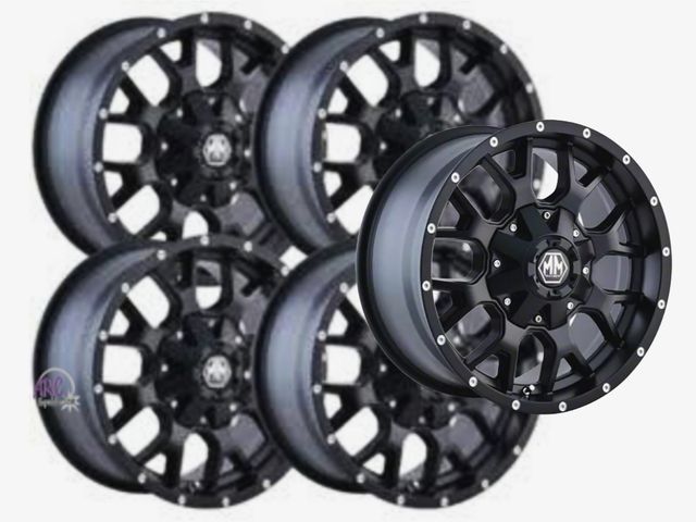 Lot 56-794924 - New lot of 5. Mayhem Wheels Warrior Matte Black 5-Lug Wheel; 17x9.