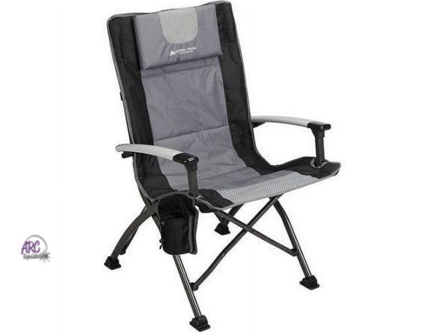 Lot 56-291312 - NEW Ozark Trail High Back Camping Chair, Black, Adult