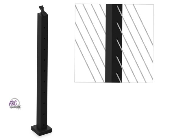 Lot 56-336642 - New, 36" Black Angle Line Cable Railing Post