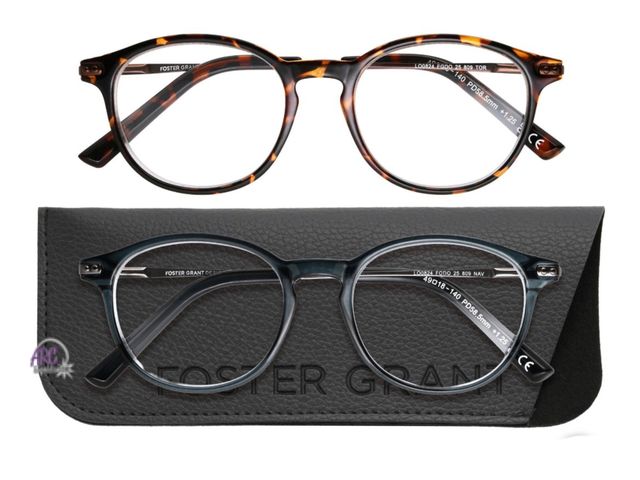 Lot 56-404365 - Open Box -  2 Count  +2.50 Magnification - Design Optics By Foster Grant Classic Reading Glasses wit...