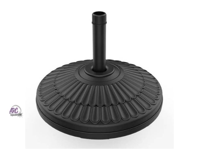 Lot 56-505665 - NEW-80 lbs. HDPE Round Patio Umbrella Base Free Standing Heavy Duty Base Water and Sand in Black-~21...