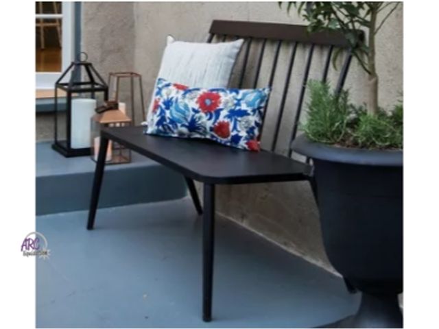 Lot 56-716715 - New Windsor Metal Stack Patio Bench Black