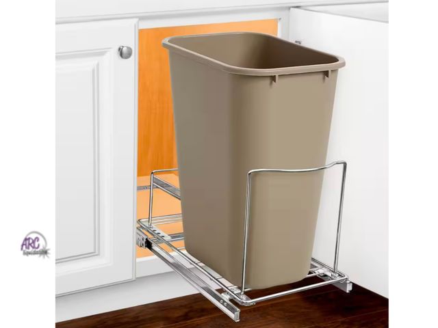 Lot 56-128161 - New In Box Lynk Professional Pull Out Trash Can Under Cabinet Slide Out Adjustable Shelf Organizer C...