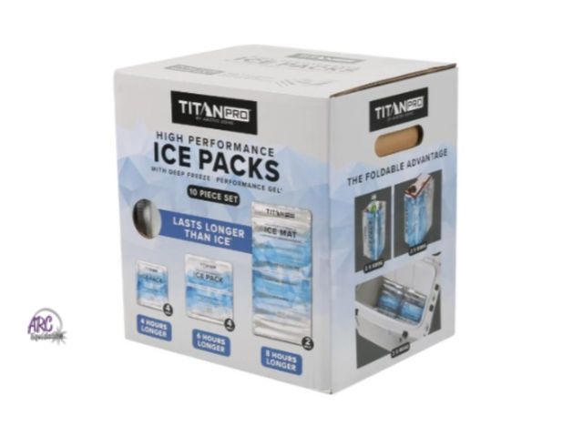 Lot 56-459761 - New in Box -  10-piece - Titan PRO by Arctic Zone High Performance Ice Packs