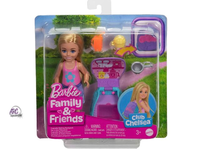 Lot 56-155130 - New Barbie Family &amp; Friends Chelsea Cupcake Baking Backpack Chelsea Doll and Accessories, Backpa...