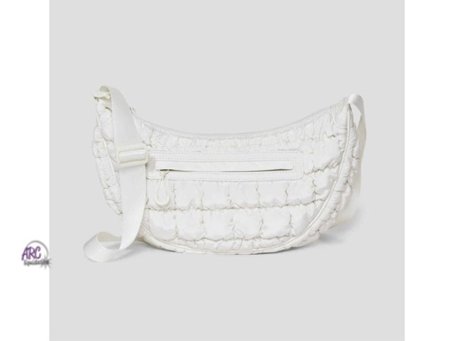 Lot 56-110122 - New BAGSMART Quilted Puffy Crossbody Bag for Women, (Small 11x7”) (White)
