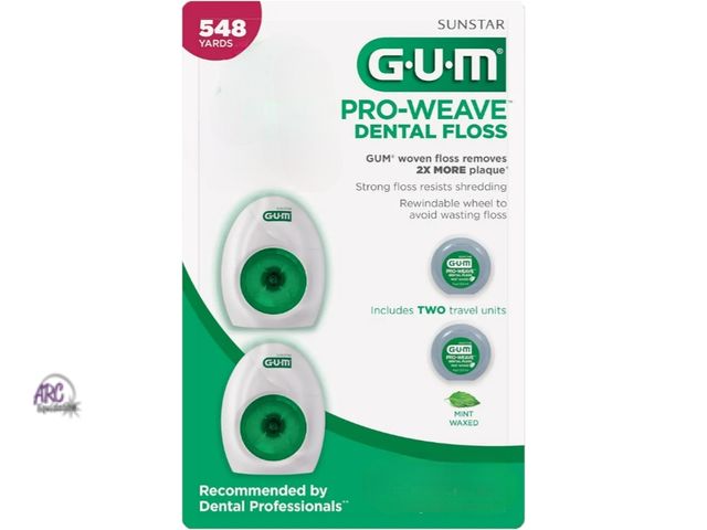 Lot 56-538417 - NEW-PACK OF 2-1 MISSING-GUM dental floss pro-weave-includes 2 travel units-360 yards total