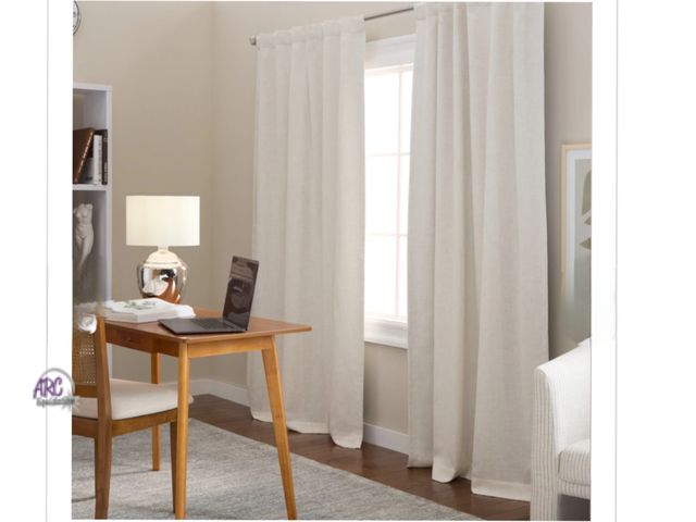 Lot 56-315150 - New out of package TOWN &amp; COUNTRY LUXE ARLO Solid Linen Texture 100% Blackout Curtains 2-Pack - ...