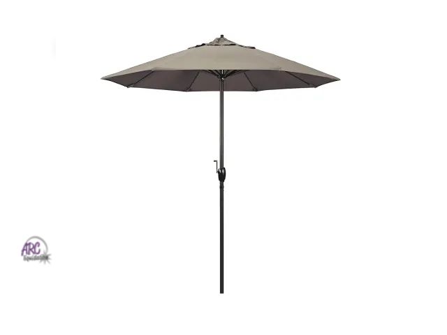Lot 56-758298 - New California Umbrella 9' Round Sunbrella Aluminum Outdoor Deck, Pool or Patio Umbrella, Crank Lift...