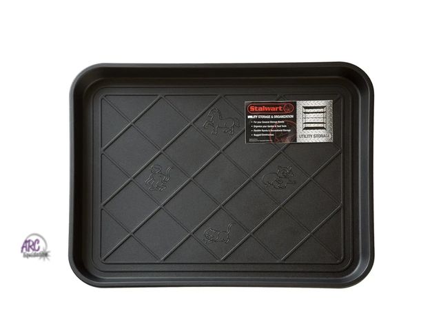 Lot 56-732418 - New All-Weather Boot Tray - Water-Resistant Plastic Mud Pan, Pet Food Tray, and Outdoor or Indoor Sh...