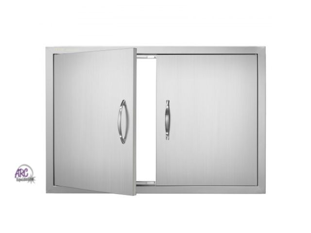 Lot 56-269098 - NEW OPEN BOX VEVOR BBQ Access Door, 33W x 22H Inch Double Outdoor Kitchen Door, Stainless Steel Flus...