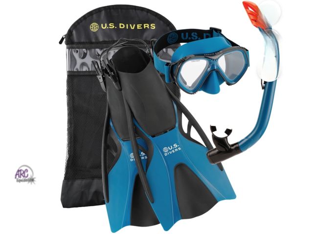 Lot 56-330050 - Used in bag U.S. Divers Playa Adult Snorkel Set L/XL (Black &amp; Blue)