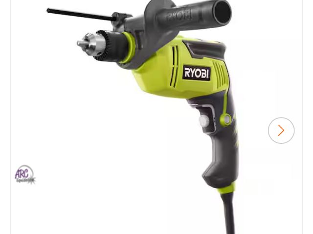 Lot 56-607623 - Slightly used RYOBI 6.2 Amp Corded 5/8 in. Variable Speed Hammer Drill
